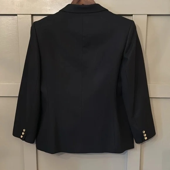 Pendleton Vintage Pure Virgin Wool Blazer Jacket 2 Button Front Black Size 10 P - Picture 6 of 9